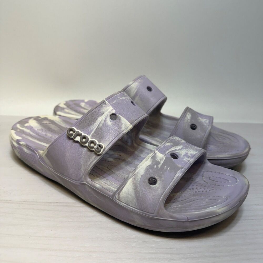Crocs Classic Crocs Womens Size 10 Lavender‎ Marbled Slide Sandal